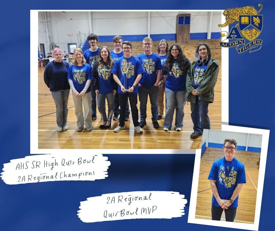 AHS SR High Quiz Bowl 2A Regional Champions & Zane Newton MVP!