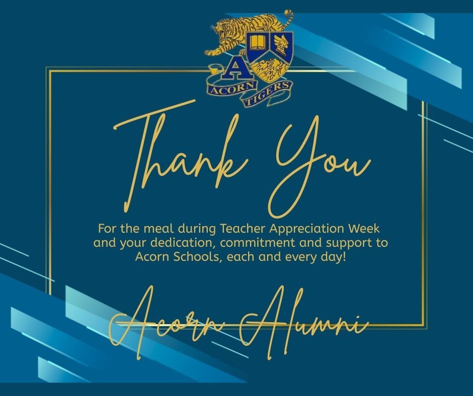 Thank you, Acorn Alumni! 2026 Teacher Appreciation Week