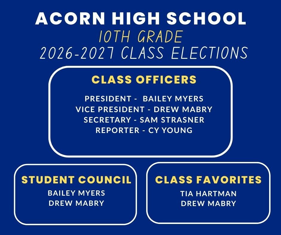 AHS 10th Grade Class Election Results