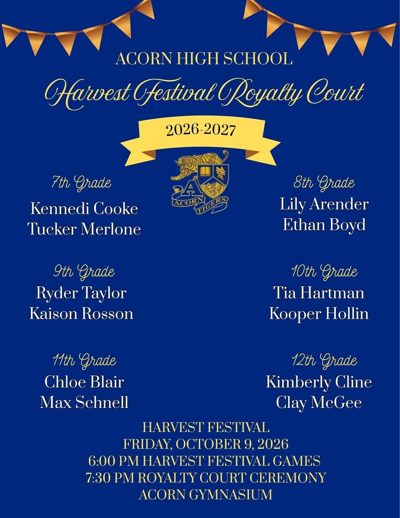 2026-2027 Acorn High School Harvest Festival Royalty Court