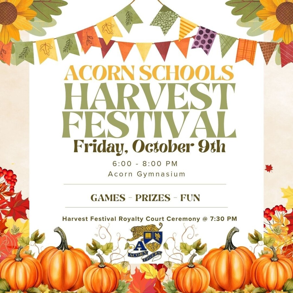 Acorn Schools 2026 Harvest Festival - Friday, 10-9-2026