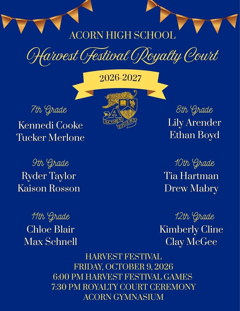 AHS 2026 Harvest Festival Royalty Court