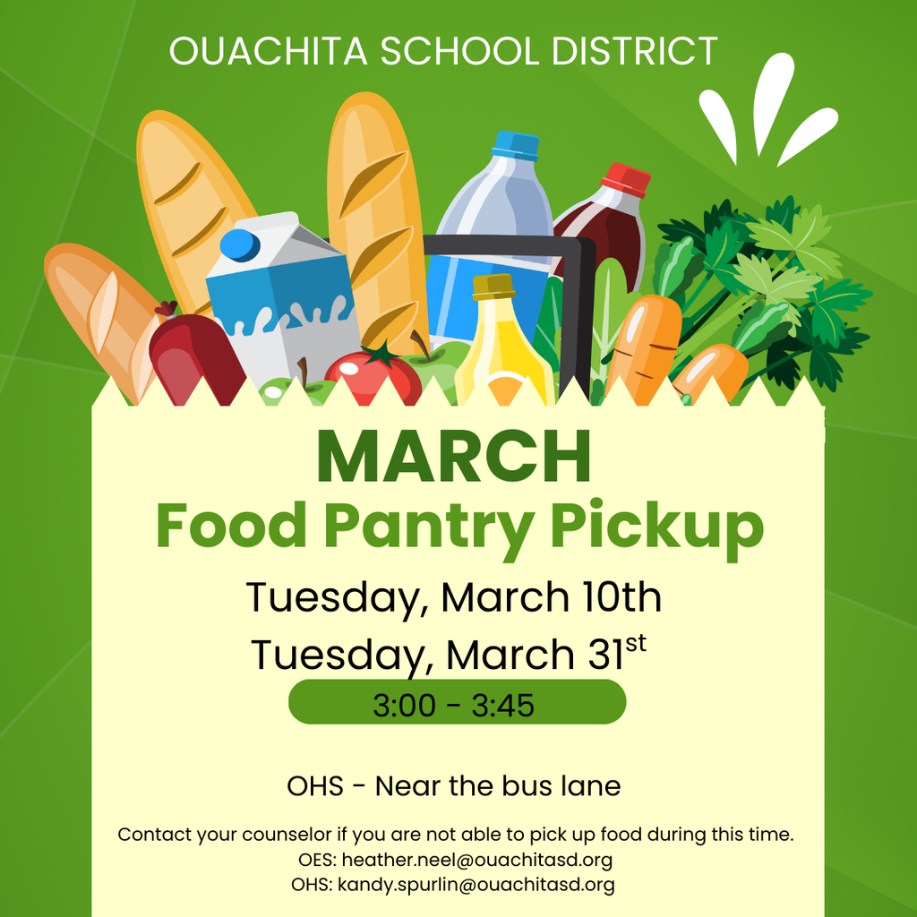 March Food Pantry Pickup Schedule