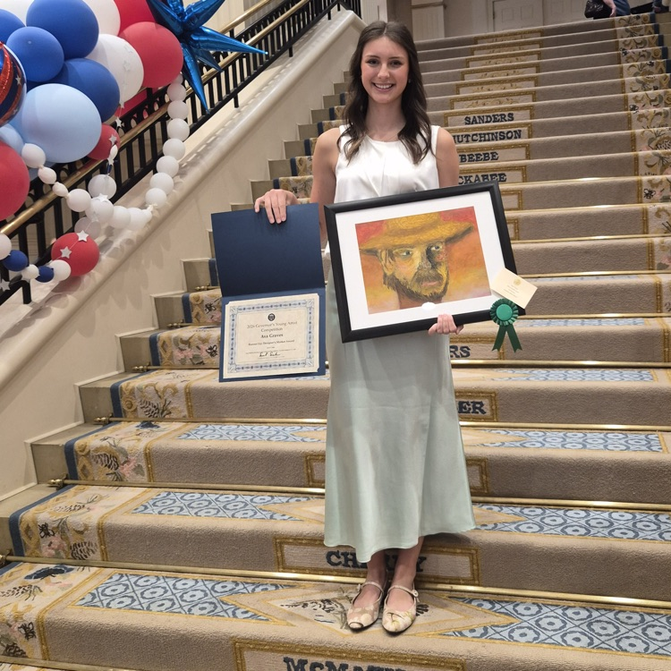 Ava Graves at the governors art competition