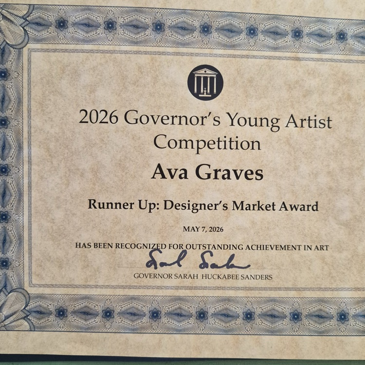 Ava graves runner up certificate