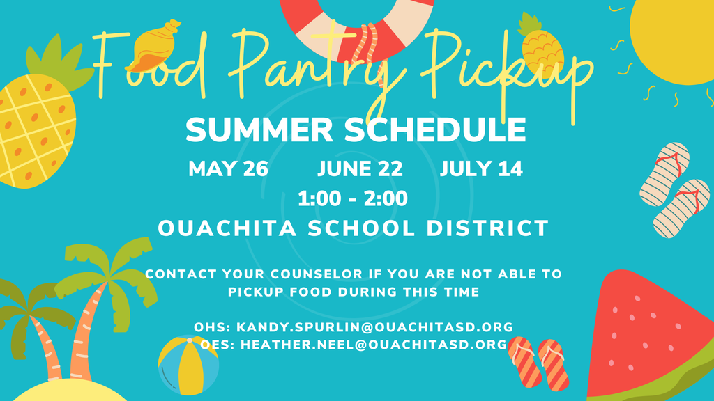 Summer Schedule- Food Pantry