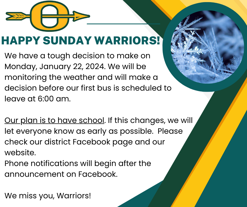 Inclement weather notice