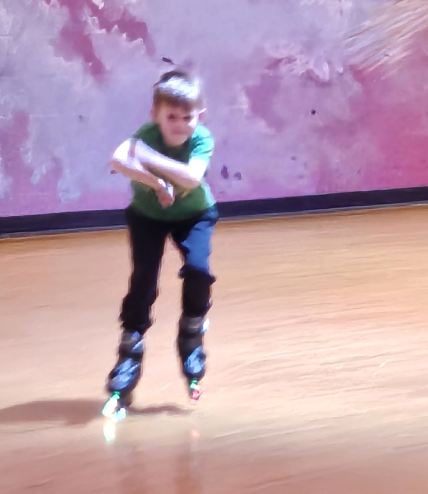 Student on roller skates