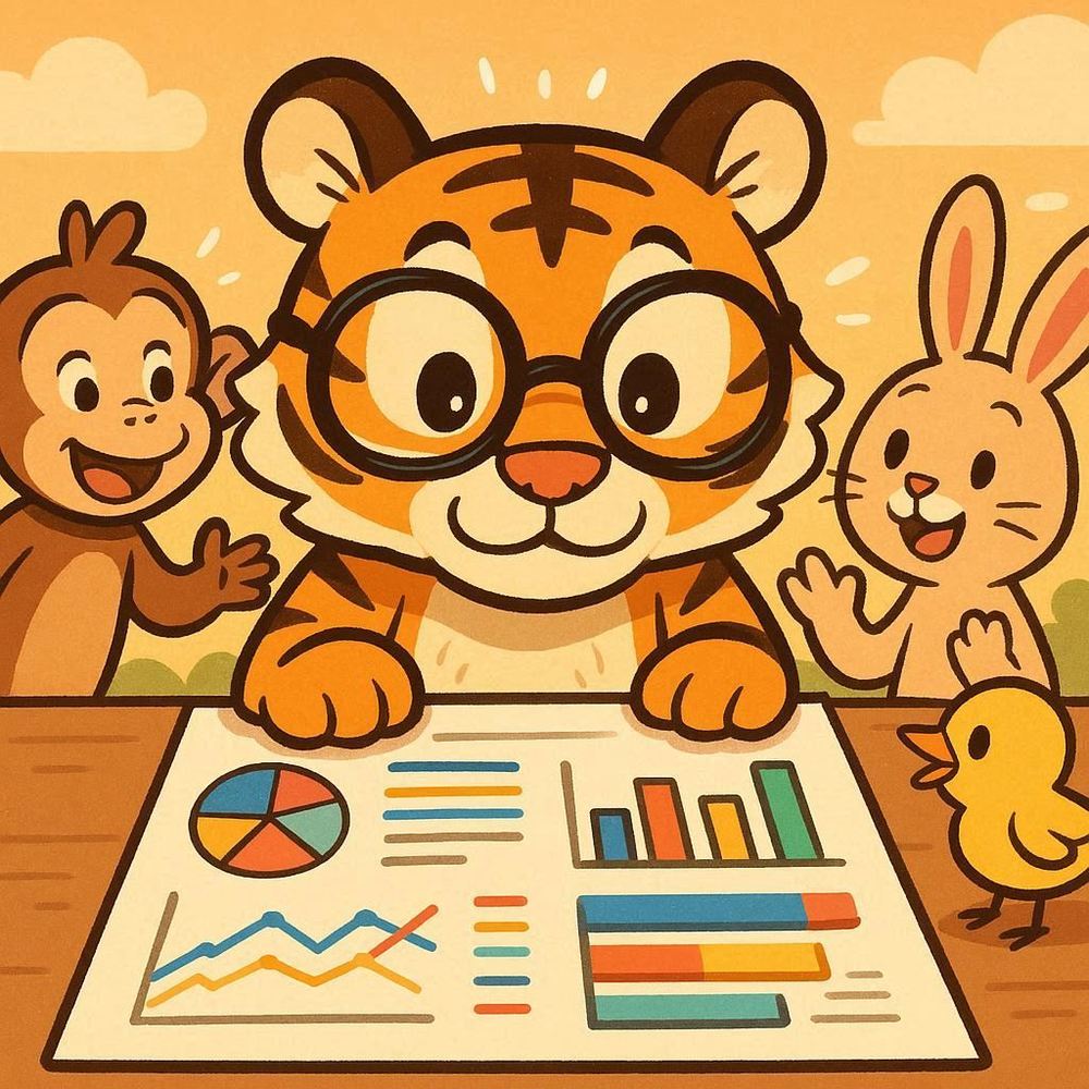 tiger looking at survey