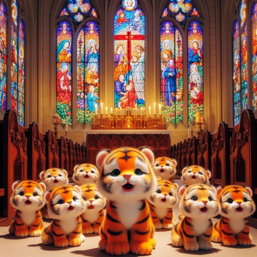 Tiger cubs singing in church