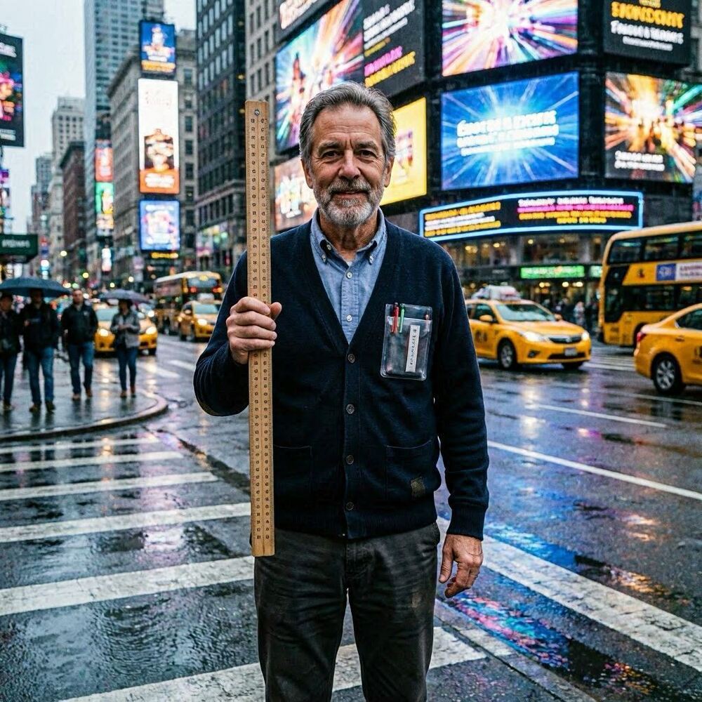 A teacher in Times Square