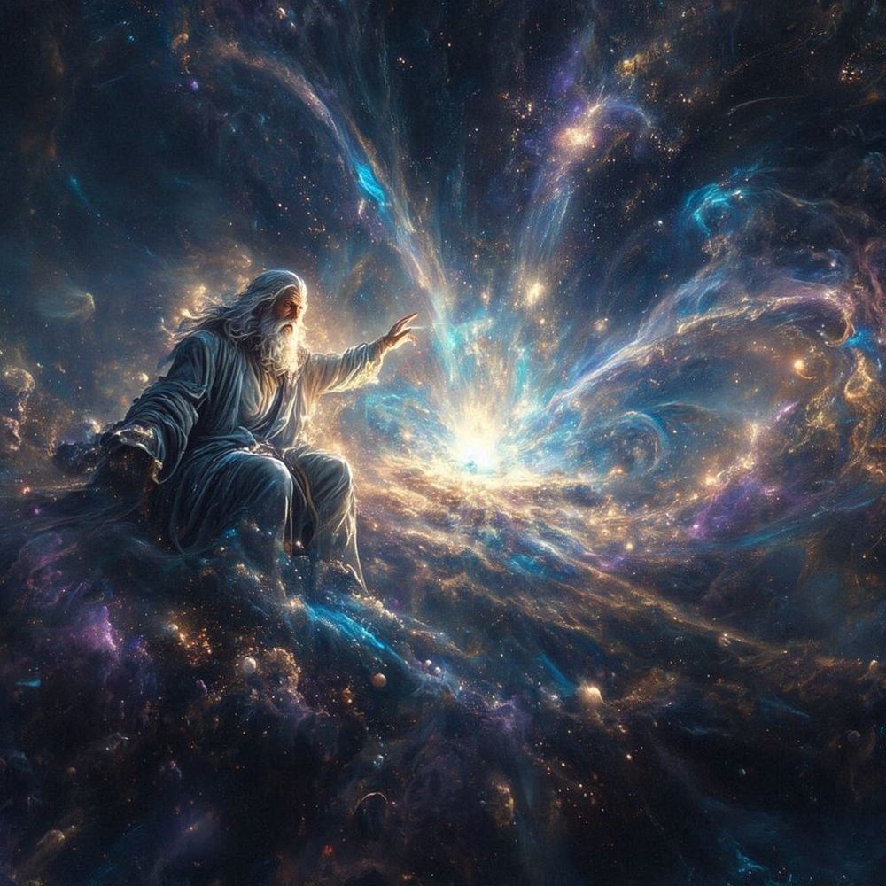 God creating the universe