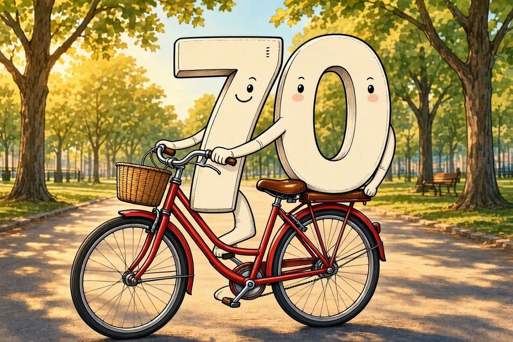 70 riding a bike