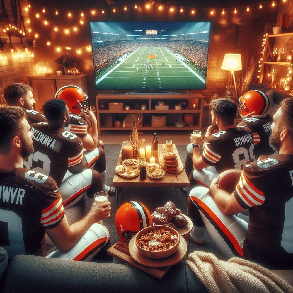 The browns watching the super bowl