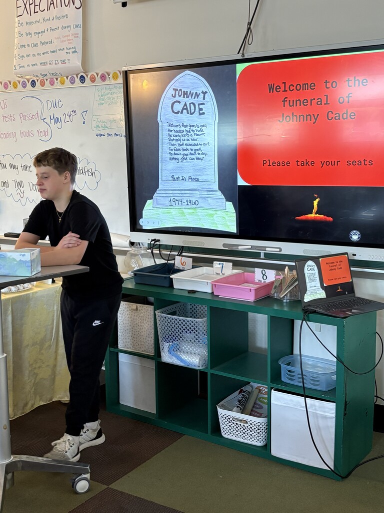 Student giving a eulogy