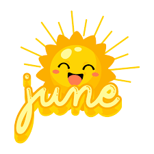 clipart sun with the word June
