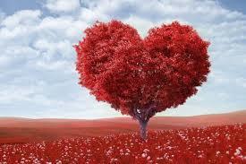 heart shaped tree on a field of hearts