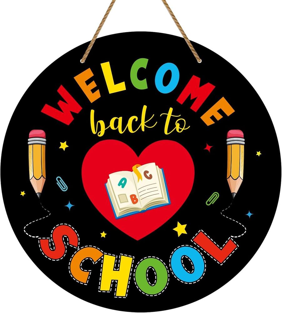 Door hanger saying welcome back to school