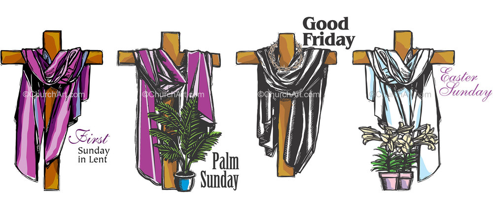 4 crosses with Lenten events