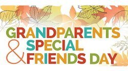 Grandparents and Special Friends day on fall leaves background
