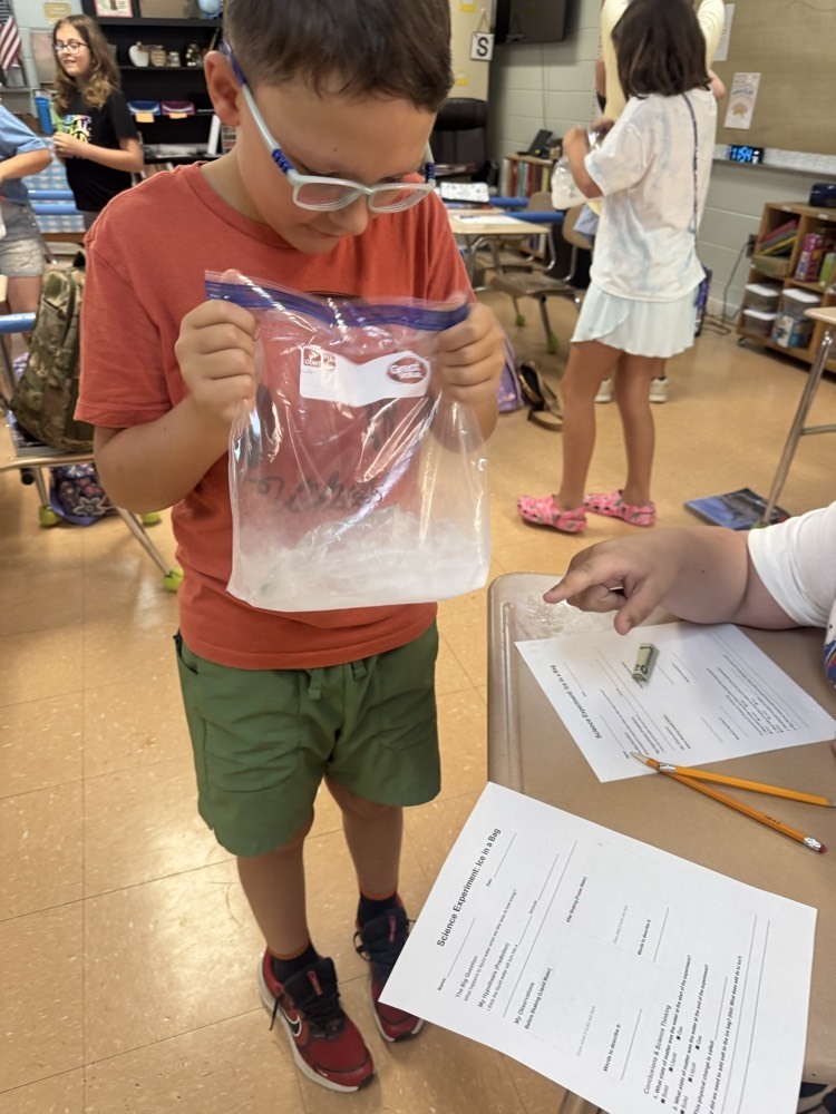 Student experimenting with phase change in science 