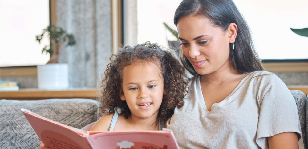 mother and child reading
