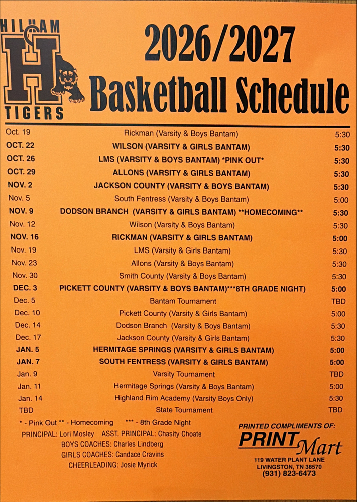 Basketball Schedule 