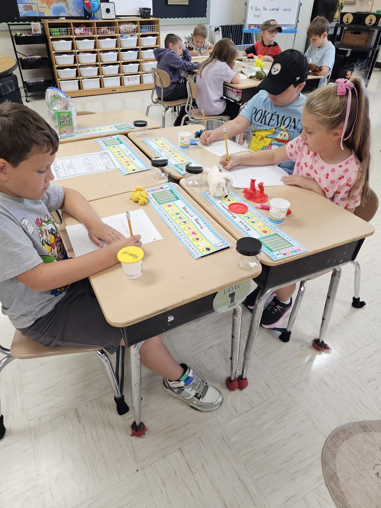 2nd grade student writing a story