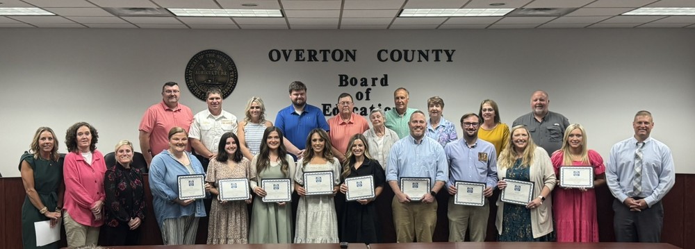 image of teachers and staff recognized for twenty + years of service