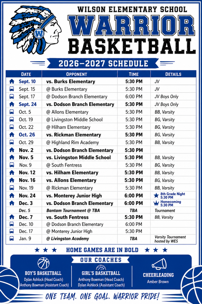 Basketball Schedule