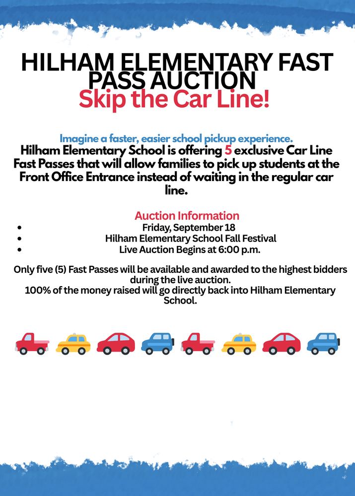 Fast Pass Auction Flyer