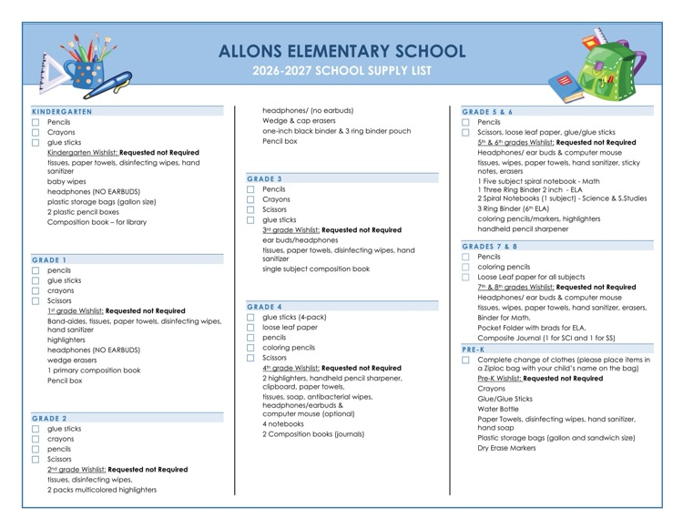 supply list 