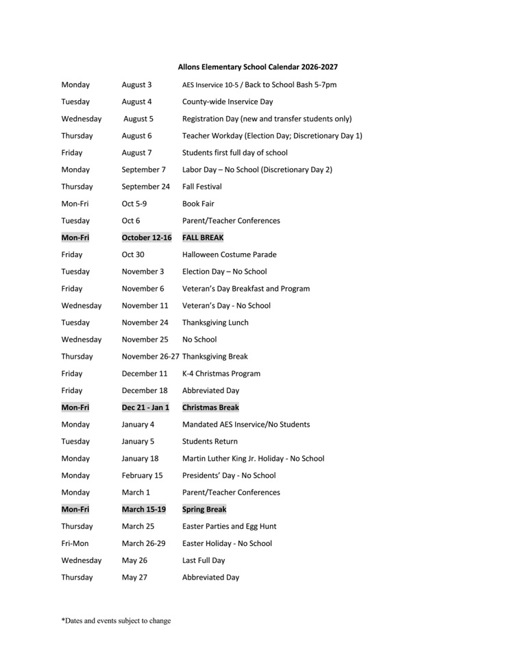 Calendar 
