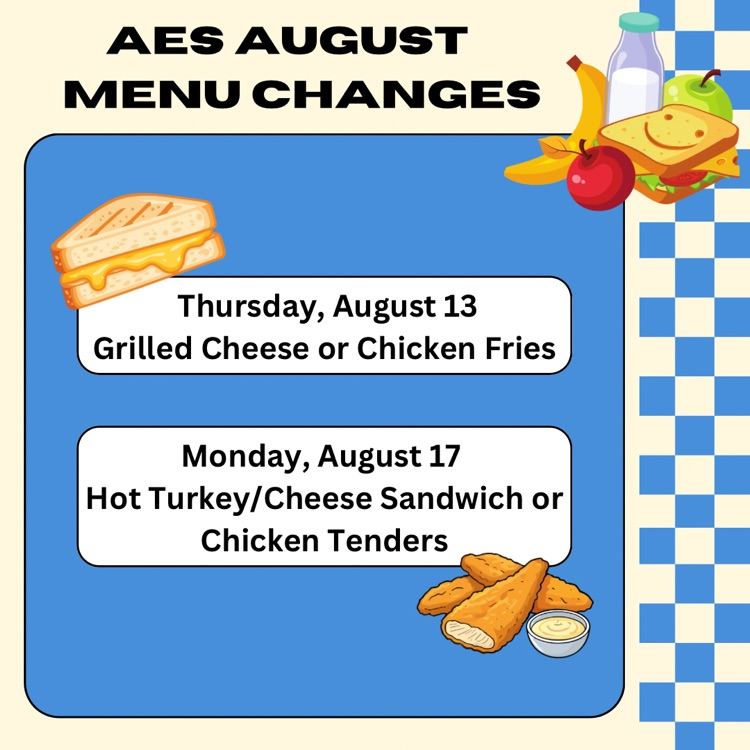 August menu changes 