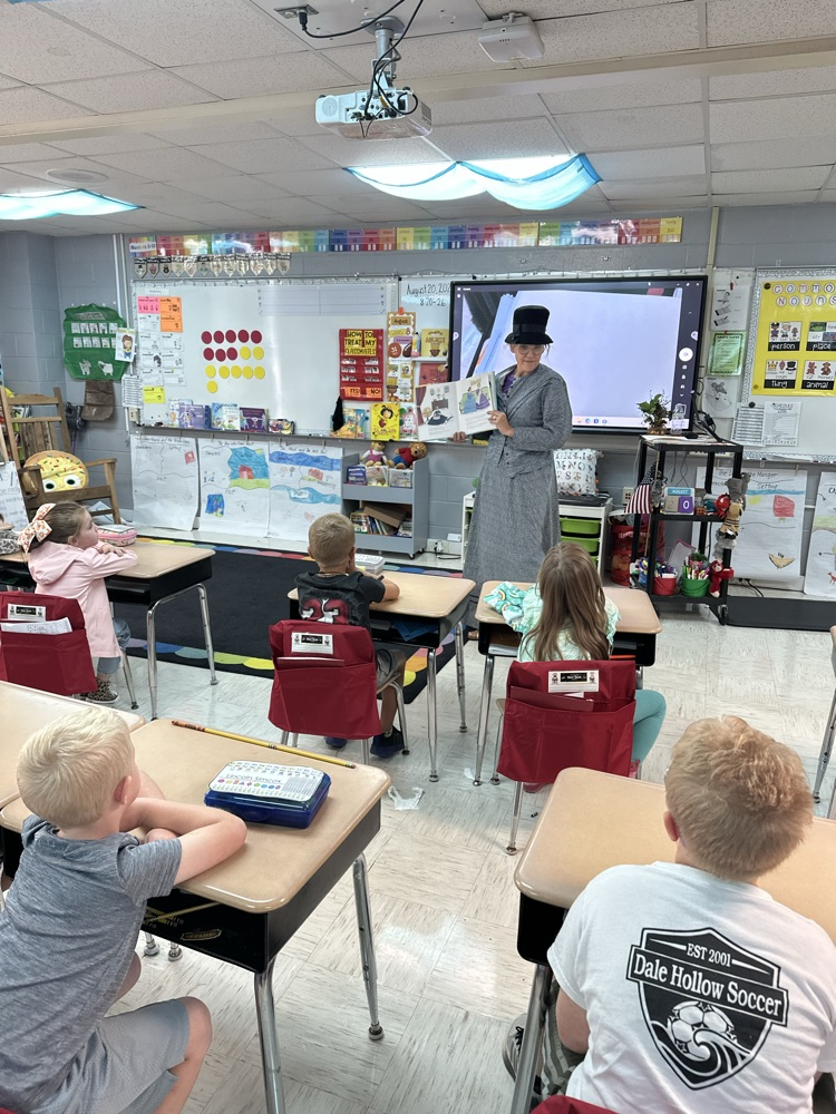 Elizabeth Cady Stanton visits first grade to read her book