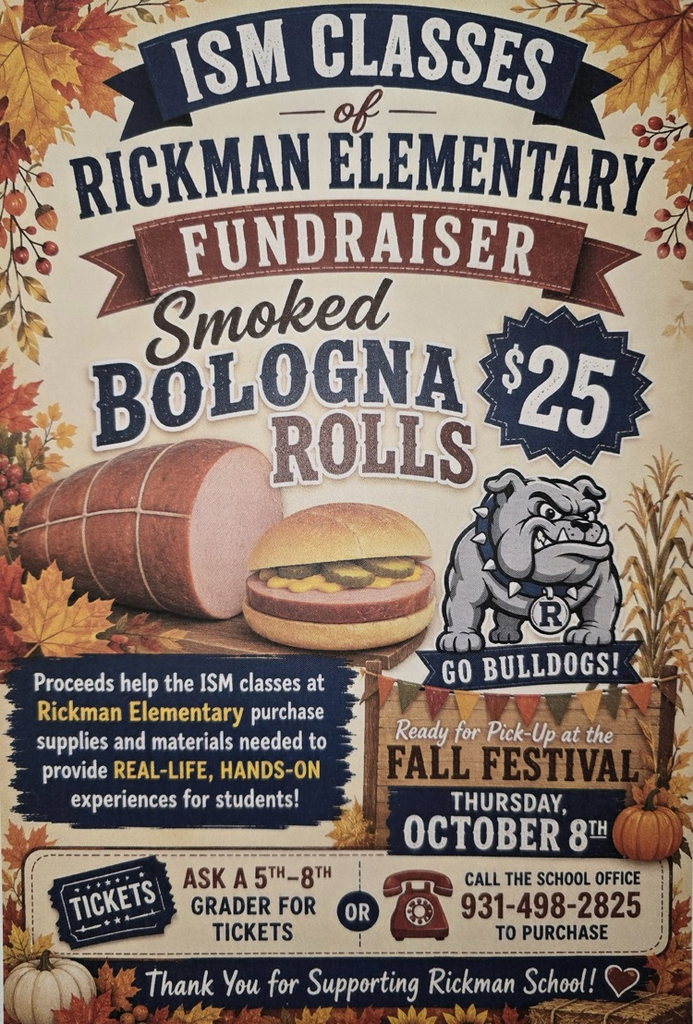 Our 5th–8th grade ISM students are selling SMOKED BOLOGNA ROLLS for $25 each! 🥩🔥  Your purchase helps support ISM projects, supplies, materials, and real-life, hands-on learning experiences for our students! 📚🛠️