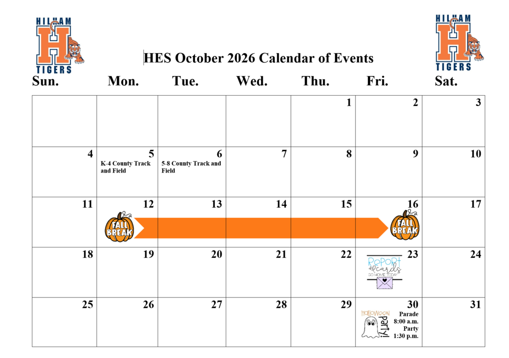 Calendar of Events 