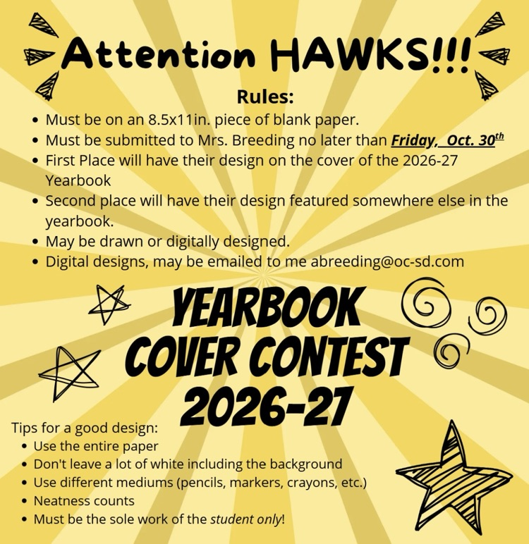 yearbook cover contest due Friday October 30