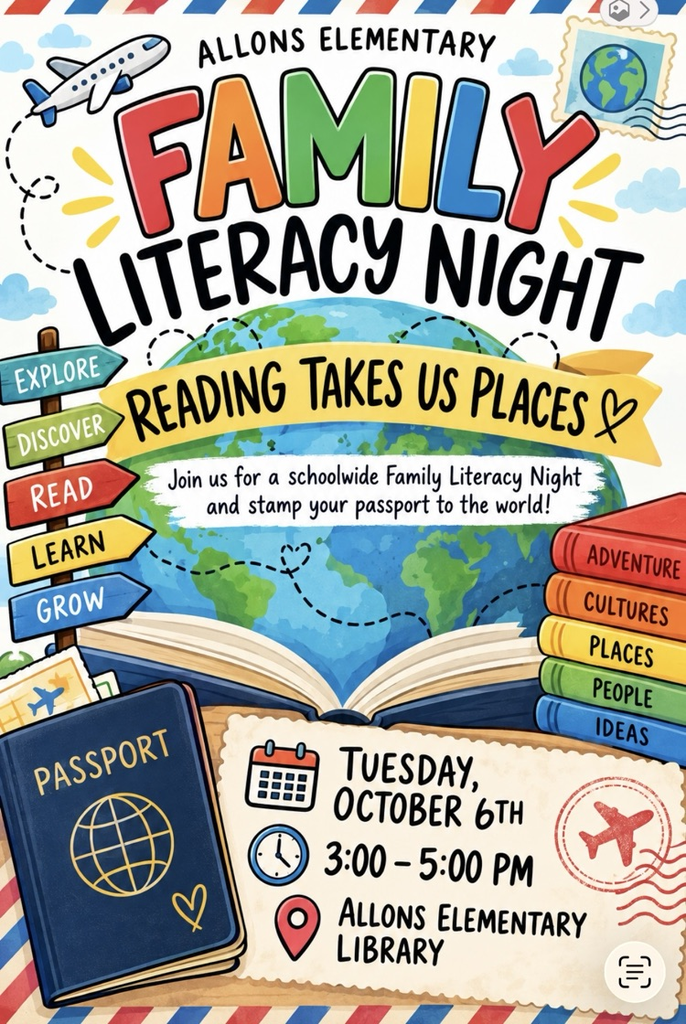 literacy night Tuesday, October 5 3-5 pm