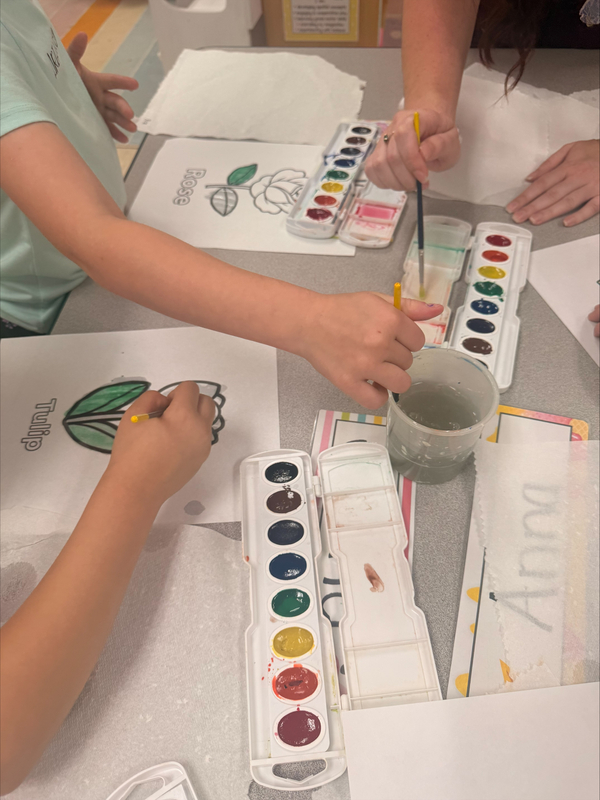 Students painting