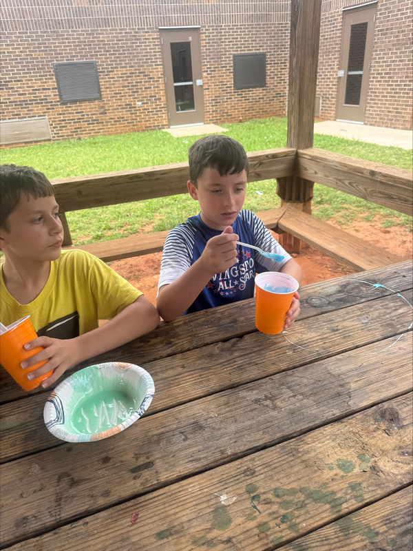 students learning