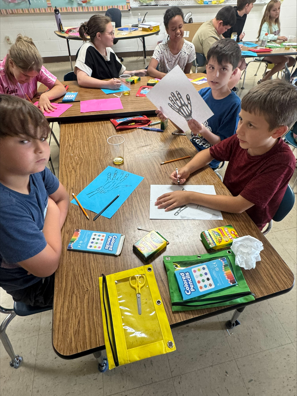 students learning