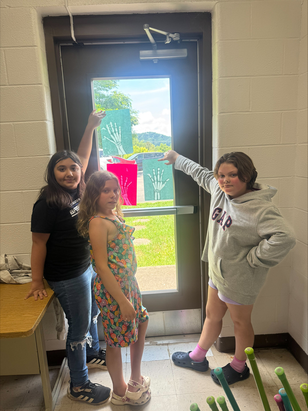 students learning