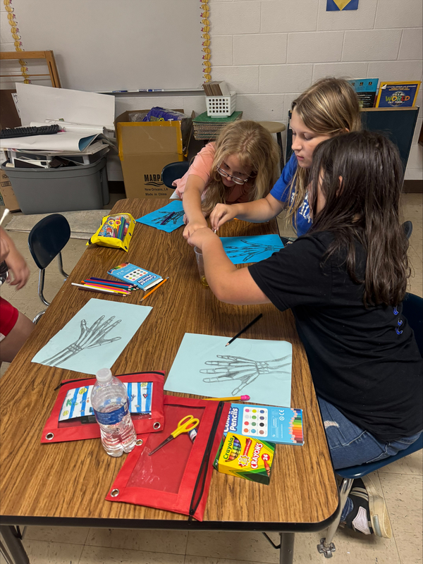 students learning