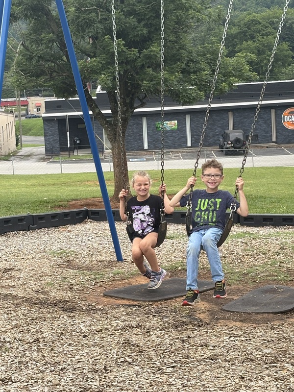 students swinging