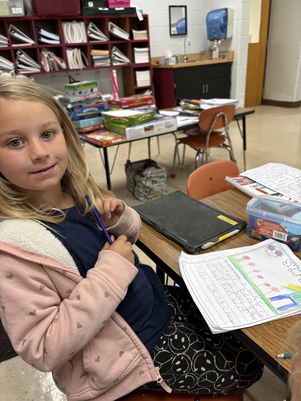 student at a desk
