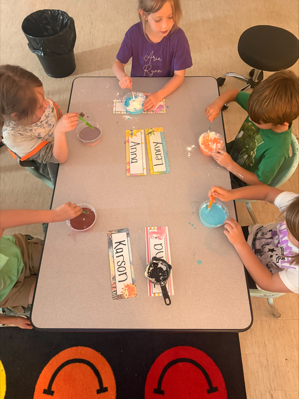 students exploring mixtures