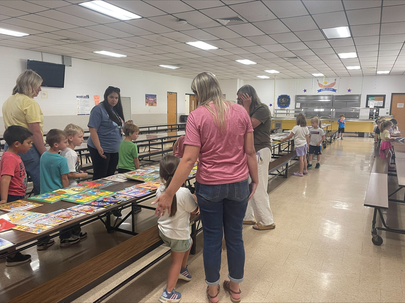 students getting books