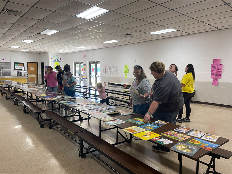 students getting books