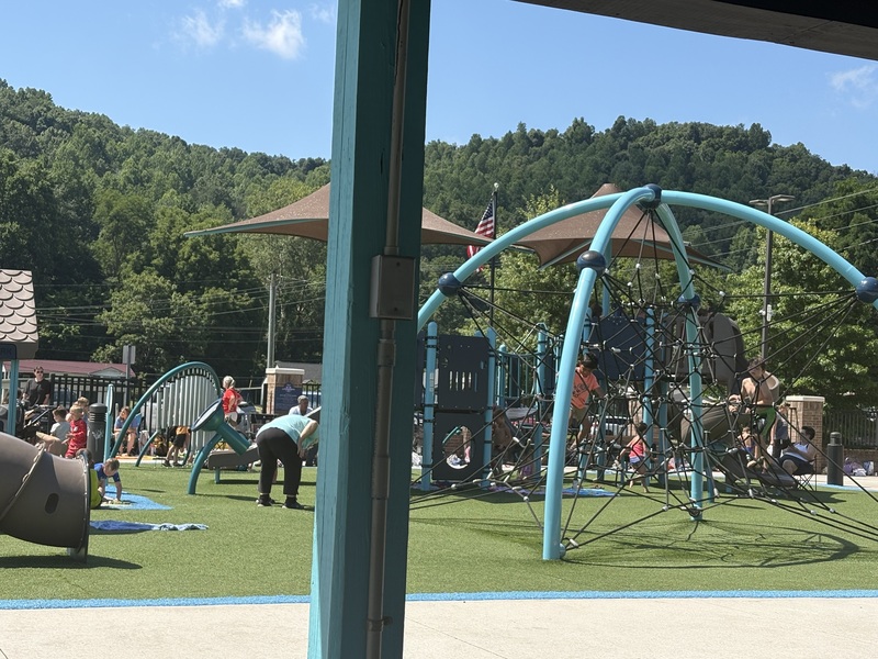 students playing on playgournd